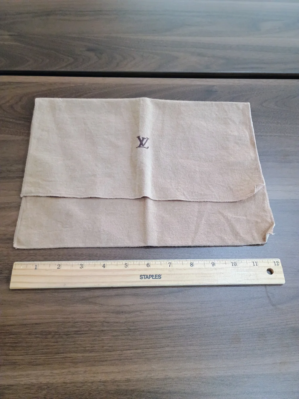 Louis Vuitton Beige Dust Bag with LV Logo
